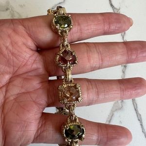 Multi color crystal and gold bracelet -